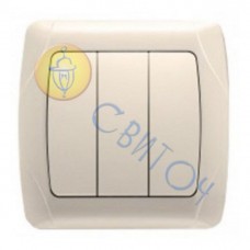 90562068 Вимикач 3 скр. крем CARMEN Vi-Ko