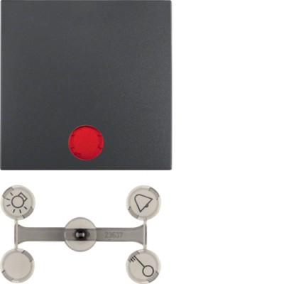 Клавиша Berker 1Х с линзами, антрацит B.х (16211606)