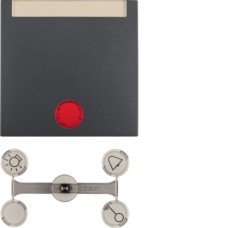 Клавиша Berker 1Х с линзами и полем д/надписи, антрацит B.х (16281606)