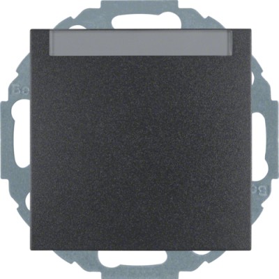 Розетка Berker с з/к, крышка, поле д/надписи, защ.контактов, антрацит, 16А/250В B.х (47461606)
