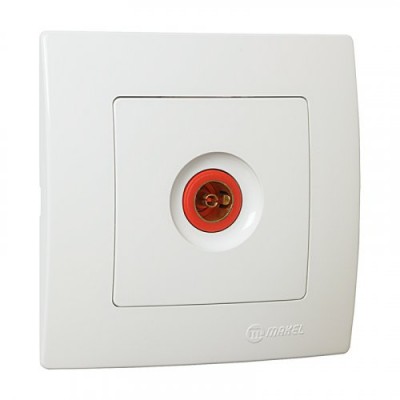 32001007 Розетка ТВ проходная Lillium Natural Kare/белая Makel