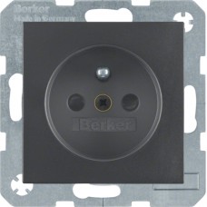 Розетка Berker с центральным з/к, антрацит, 16А/250В B.х (6765761606)