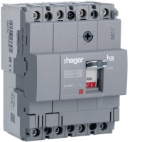 Автоматический выключатель Hager x160, In=100А, 4п, 18kA, Тфикс./Мфикс. (HDA101L)