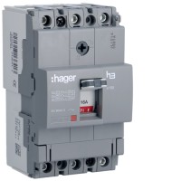 Автоматический выключатель Hager x160, In=16А, 3п, 18kA, Тфикс./Мфикс. (HDA016L)