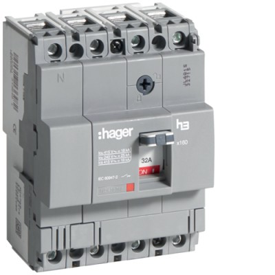 HDA033L Автоматичний вимикач x160, In=32А, 4п, 18kA, Тфікс./Мфікс. 