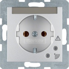 Розетка Berker с з/к з защ.от перенапряжения. с полем д/надписи, алюминий, 16А/250В B.х (41081404)